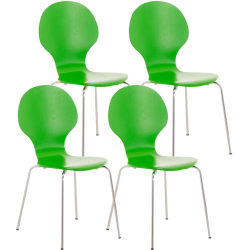 Lot De 4 Chaises Empilables En Bois Diego Vert