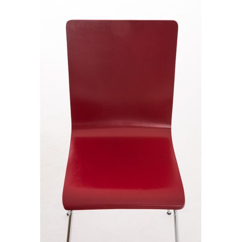 Chaise En Bois Avec Piètement En Métal Pepe Rouge