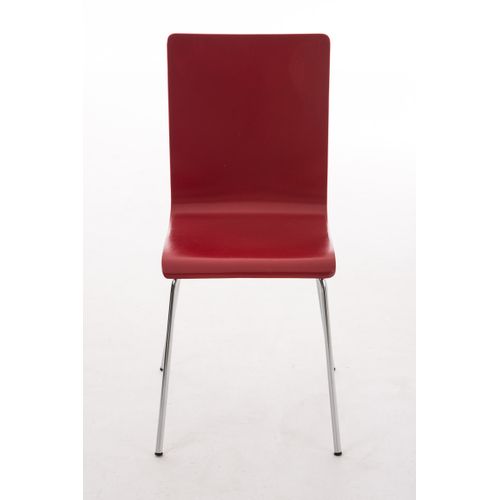 Chaise En Bois Avec Piètement En Métal Pepe Rouge