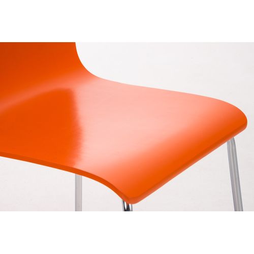 Chaise En Bois Avec Piètement En Métal Pepe Orange