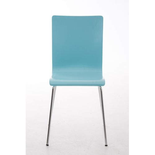 Chaise En Bois Avec Piètement En Métal Pepe Bleu Clair