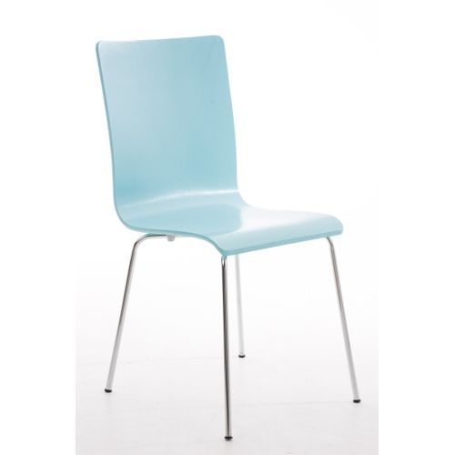 Chaise En Bois Avec Piètement En Métal Pepe Bleu Clair