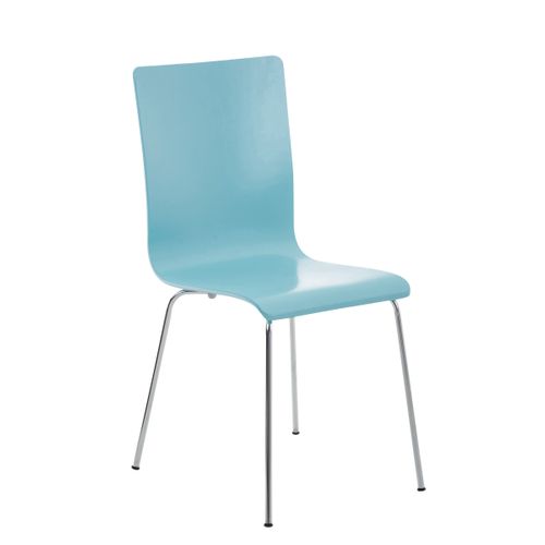 Chaise En Bois Avec Piètement En Métal Pepe Bleu Clair