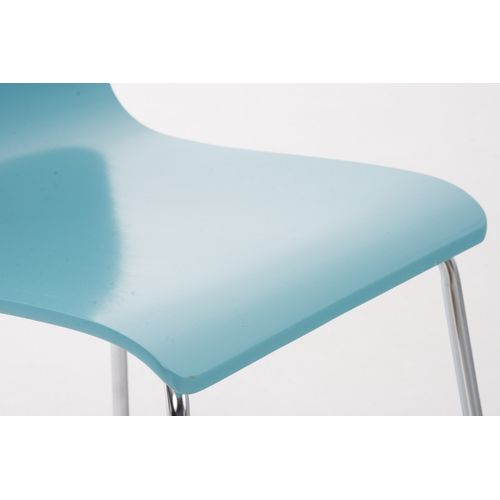 Chaise En Bois Avec Piètement En Métal Pepe Bleu Clair