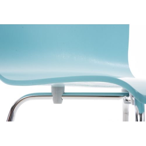 Chaise En Bois Avec Piètement En Métal Pepe Bleu Clair