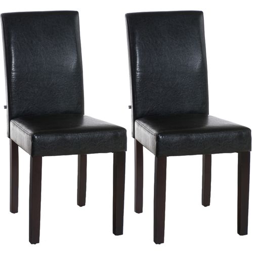 Lot De 2 Chaises De Salle À Manger Ina Similicuir Avec Pieds En Bois Marron/marron Foncé