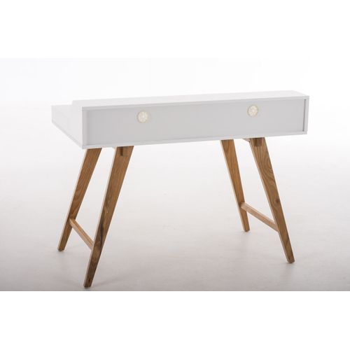 Table De Bureau Secrétaire Eaton En Mdf Piètement Bois De Chêne Blanc /110 Cm