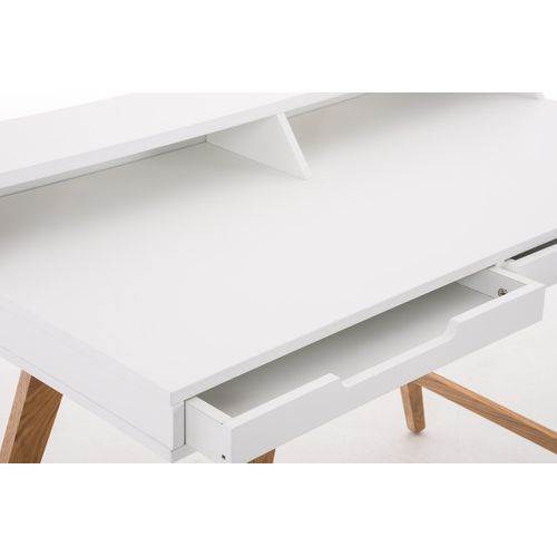 Table De Bureau Secrétaire Eaton En Mdf Piètement Bois De Chêne Blanc /110 Cm