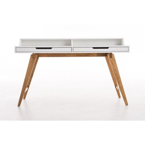 Table De Bureau Secrétaire Eaton En Mdf Piètement Bois De Chêne Blanc /140 Cm