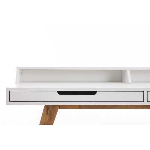 Table De Bureau Secrétaire Eaton En Mdf Piètement Bois De Chêne Blanc /140 Cm