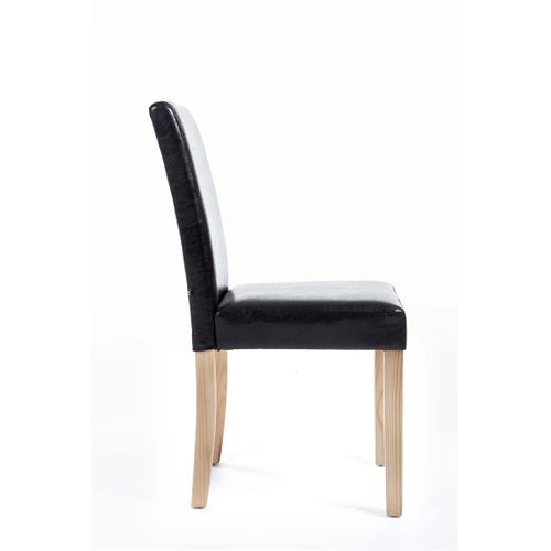 Chaise De Salle À Manger Ina Similicuir Avec Pieds En Bois Noir /nature