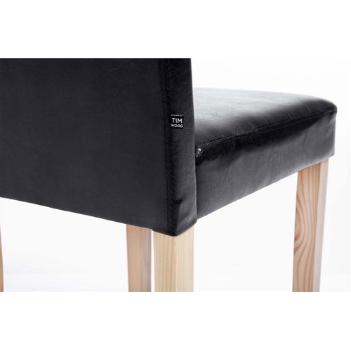 Chaise De Salle À Manger Ina Similicuir Avec Pieds En Bois Noir /nature