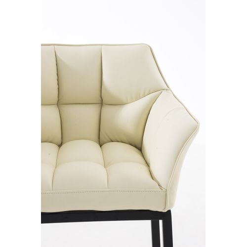 Tabouret De Bar Damaso En Similicuir Crème/noir