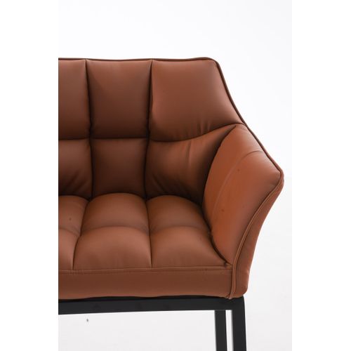 Tabouret De Bar Damaso En Similicuir Marron Clair/noir