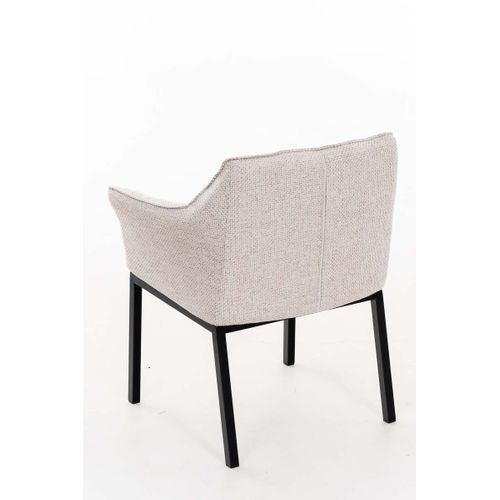 Chaise De Salle À Manger Octavia Tissu Ivoire/noir