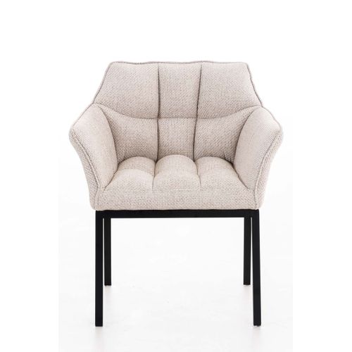 Chaise De Salle À Manger Octavia Tissu Ivoire/noir