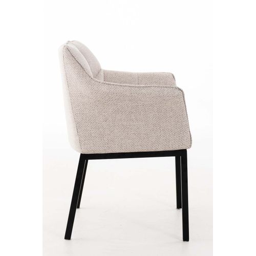 Chaise De Salle À Manger Octavia Tissu Ivoire/noir