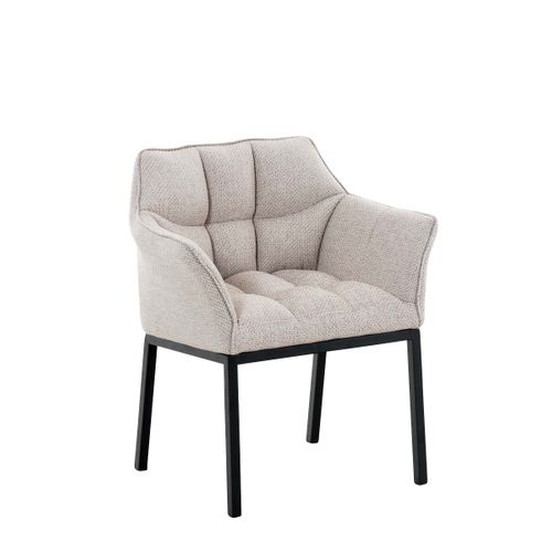 Chaise De Salle À Manger Octavia Tissu Ivoire/noir