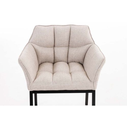 Chaise De Salle À Manger Octavia Tissu Ivoire/noir