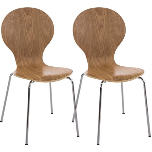 Lot De 2 Chaises Empilables En Bois Diego Chêne