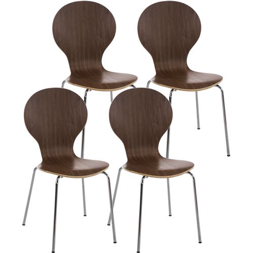 Lot De 4 Chaises Empilables En Bois Diego Noyer