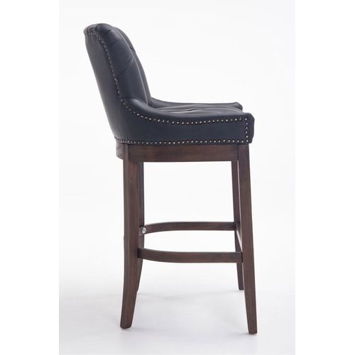 Tabouret De Bar Lakewood Antique-foncé Cuir Véritable Noir