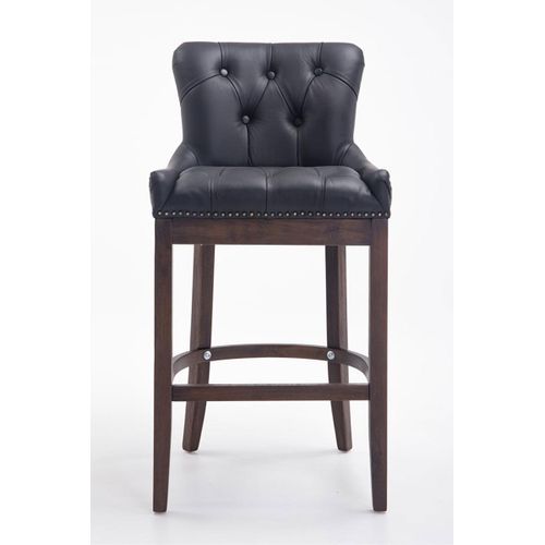 Tabouret De Bar Lakewood Antique-foncé Cuir Véritable Noir