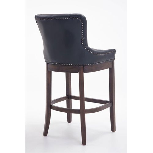 Tabouret De Bar Lakewood Antique-foncé Cuir Véritable Noir