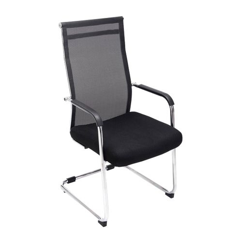 Chaise Cantilever Brenda Avec Revétement En Maille Et Pied Luge En Métal Noir