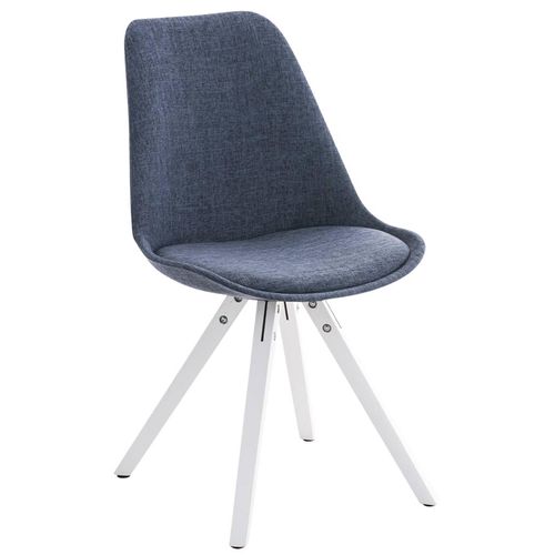 Chaise Pegleg Tissu Pieds Carré Bleu/blanc