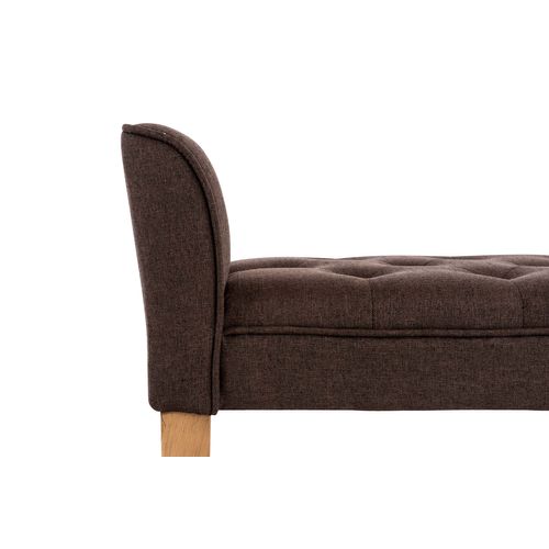 Banquette Style Chersterfield Cleopatra En Tissu Marron/antique Clair