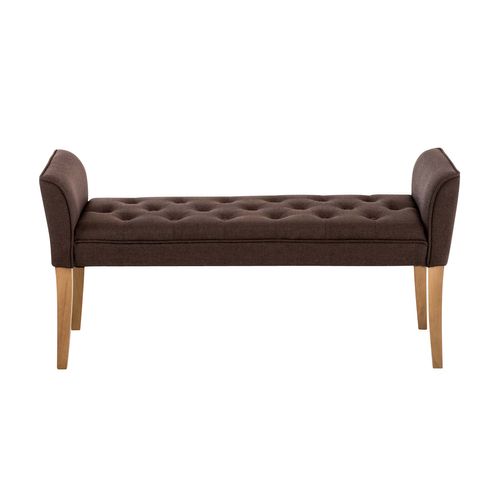 Banquette Style Chersterfield Cleopatra En Tissu Marron/antique Clair