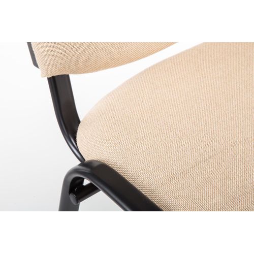Chaise Visiteur Ken Tissu Crème