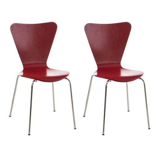 Lot De 2 Chaises Empilables Calisto Rouge
