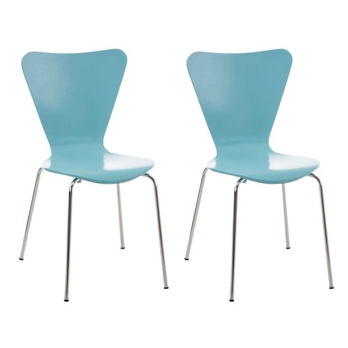 Lot De 2 Chaises Empilables Calisto Bleu Clair
