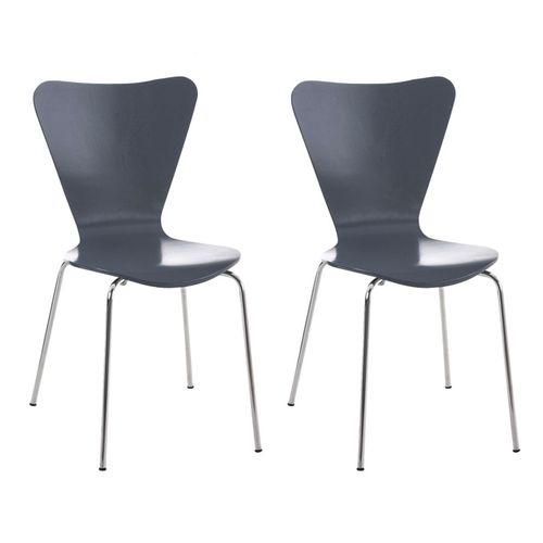 Lot De 2 Chaises Empilables Calisto Gris