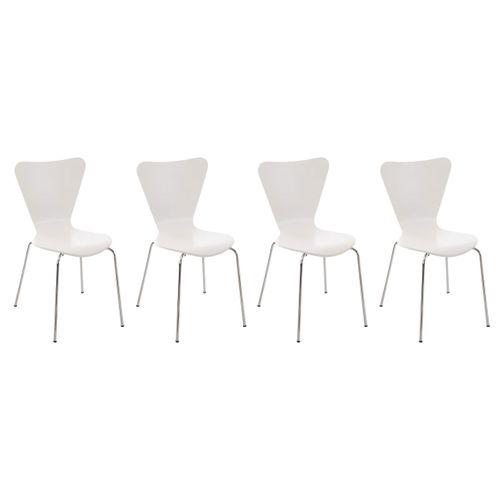 Lot De 4 Chaises Empilables Calisto Blanc