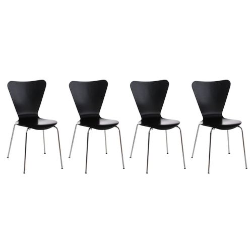Lot De 4 Chaises Empilables Calisto Noir