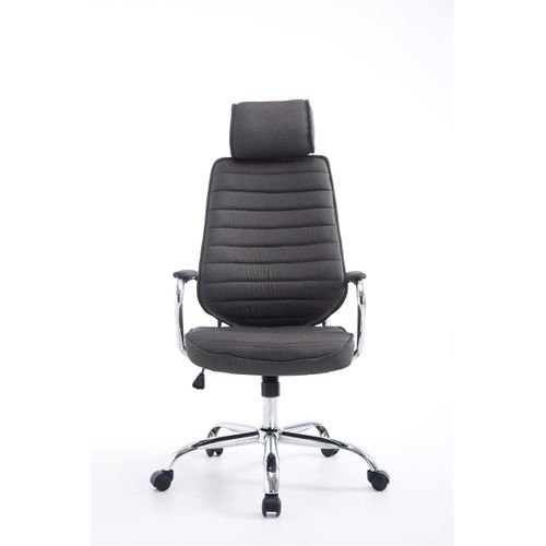 Fauteuil De Bureau Rako Tissu Gris Foncé
