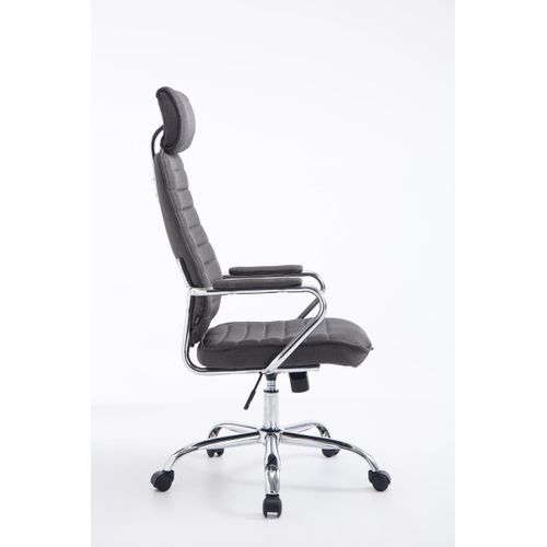 Fauteuil De Bureau Rako Tissu Gris Foncé