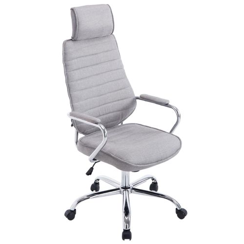Fauteuil De Bureau Rako Tissu Gris Clair