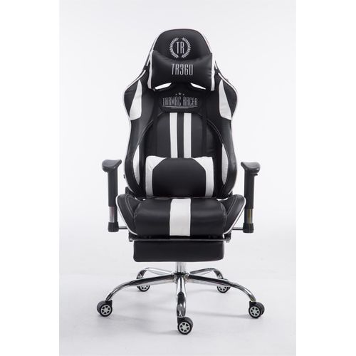 Fauteuil De Bureau Limit Similicuir Avec Repose-pieds Téléscopique Noir / Blanc