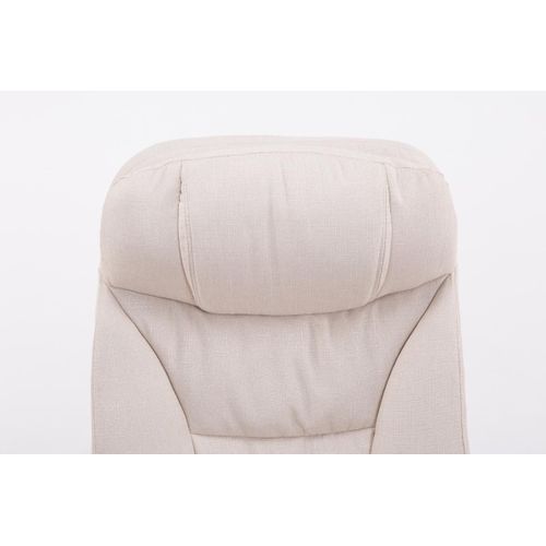 Fauteuil De Bureau Troy En Tissu Avec Repose-pieds Crème