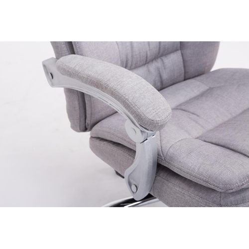 Fauteuil De Bureau Troy En Tissu Avec Repose-pieds Gris