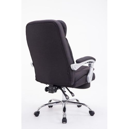 Fauteuil De Bureau Troy En Tissu Avec Repose-pieds Noir