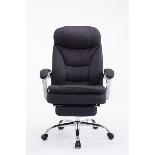 Fauteuil De Bureau Troy En Tissu Avec Repose-pieds Noir