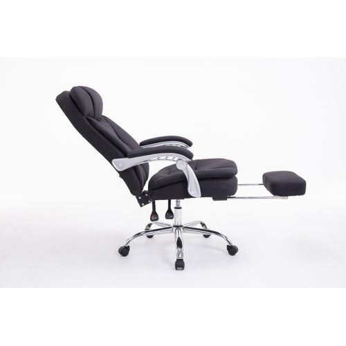 Fauteuil De Bureau Troy En Tissu Avec Repose-pieds Noir