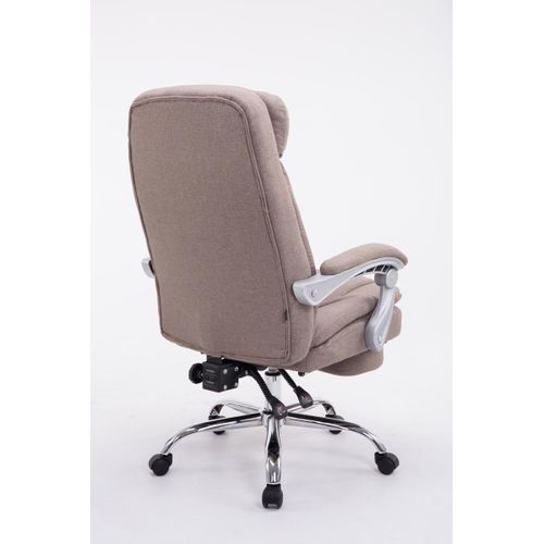 Fauteuil De Bureau Troy En Tissu Avec Repose-pieds Taupe