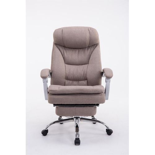 Fauteuil De Bureau Troy En Tissu Avec Repose-pieds Taupe