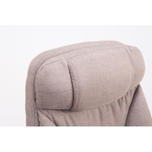 Fauteuil De Bureau Troy En Tissu Avec Repose-pieds Taupe